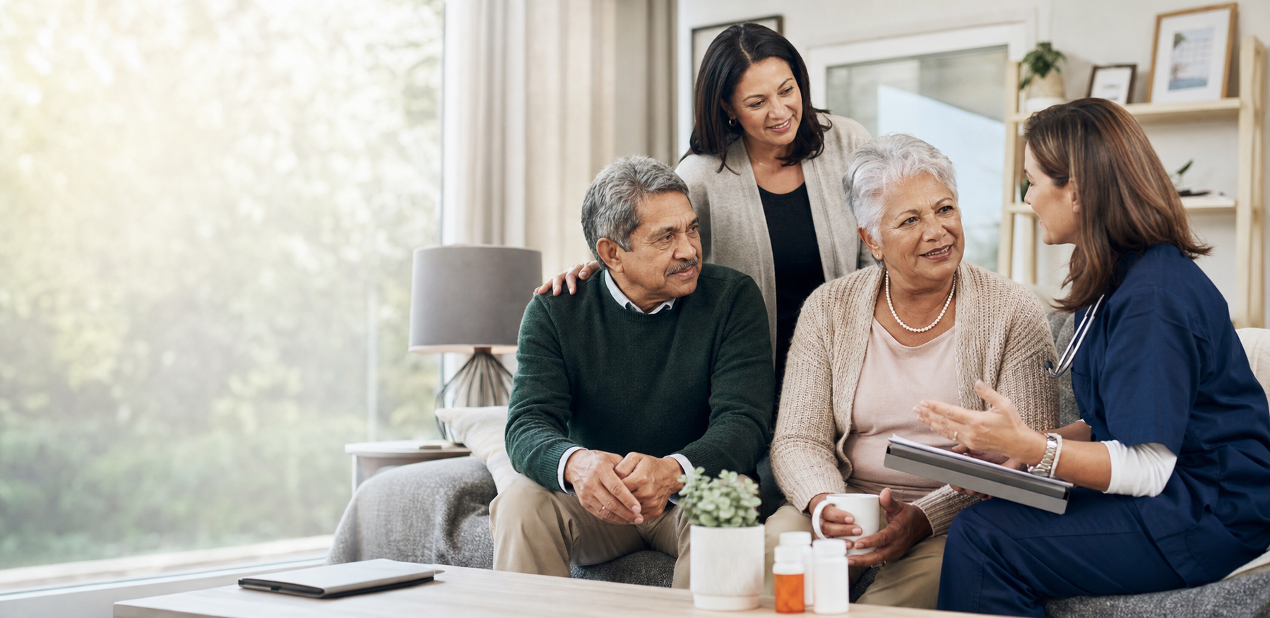 Older adults planning care with documents