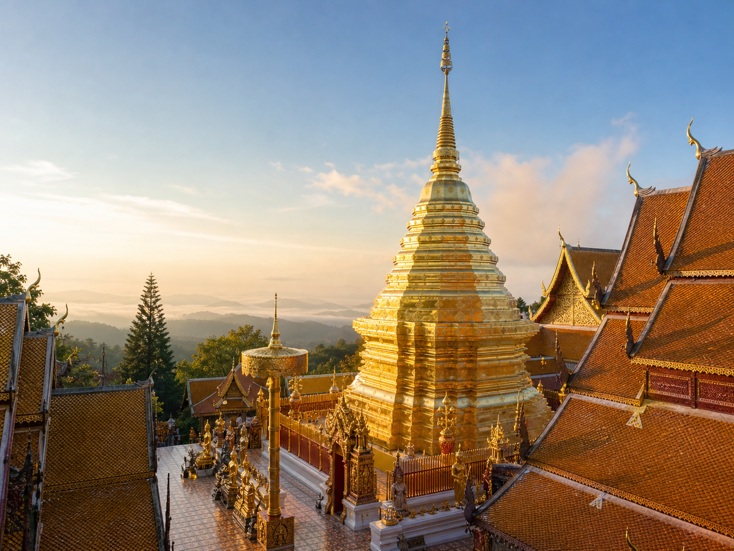 Chiang Mai mountain temple landscape